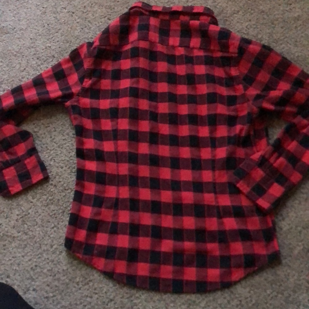 Emiqude Red and Black Buffalo Check Button Up Flannel (size S/slim fit) - Picture 6 of 6
